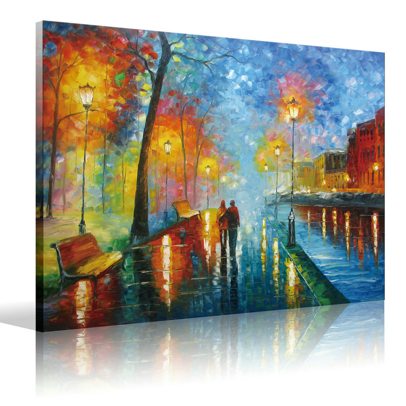 Canvas Wall Art Romantic Oil Painting On Canvas - Framed Canvas Art Chat Room Large